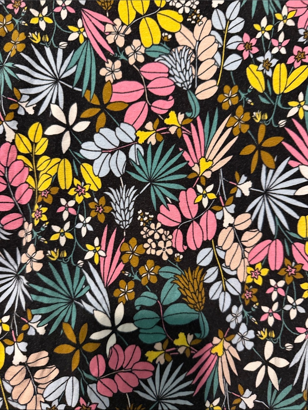 Boden Elenor Jersey Black Floral Faux Wrap Maxi Dress with Pink, Yellow & Blue - Picture 7 of 9